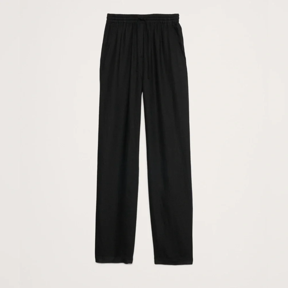 NWT! BANANA REPUBLIC BLACK LINEN PULL-ON ANKLE PANT🧡